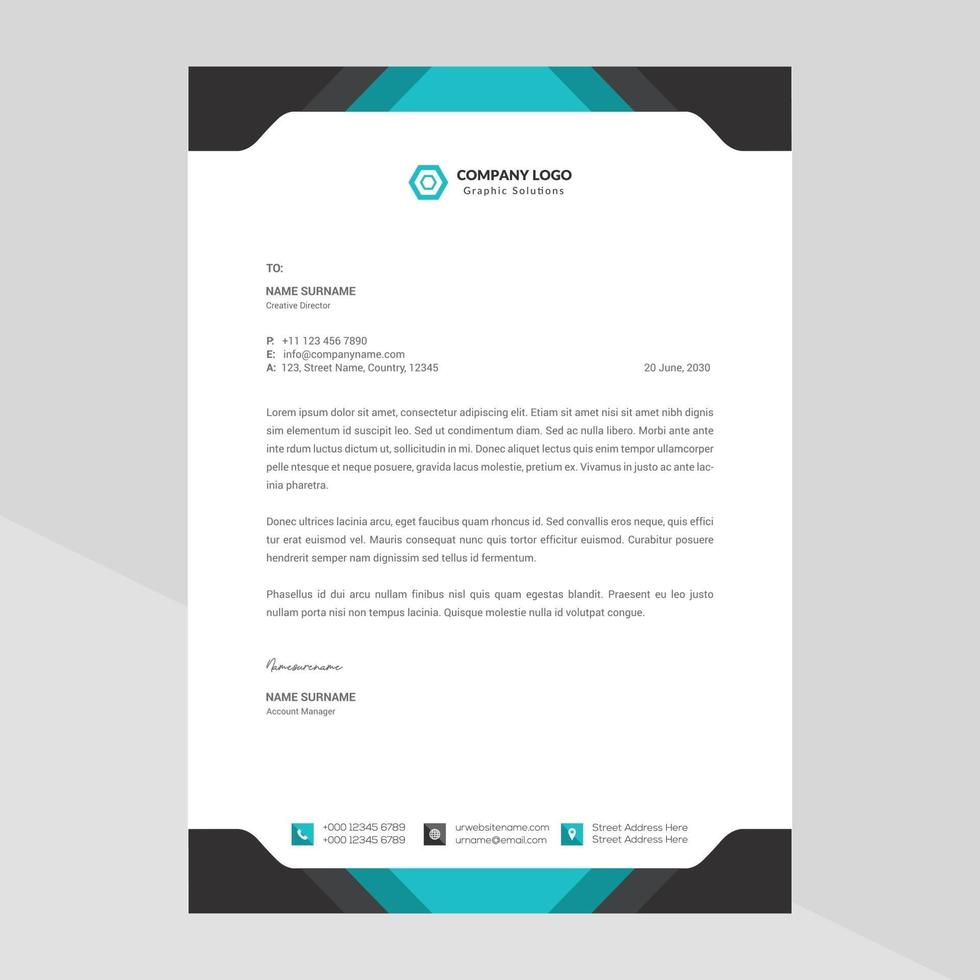 Elegant letterhead template design in minimalist style Free Vector