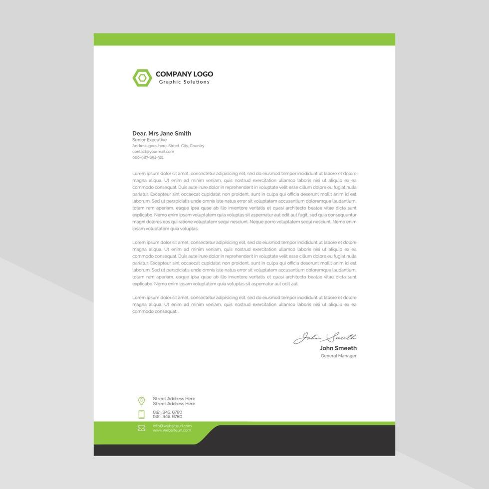 Elegant letterhead template design in minimalist style Free Vector