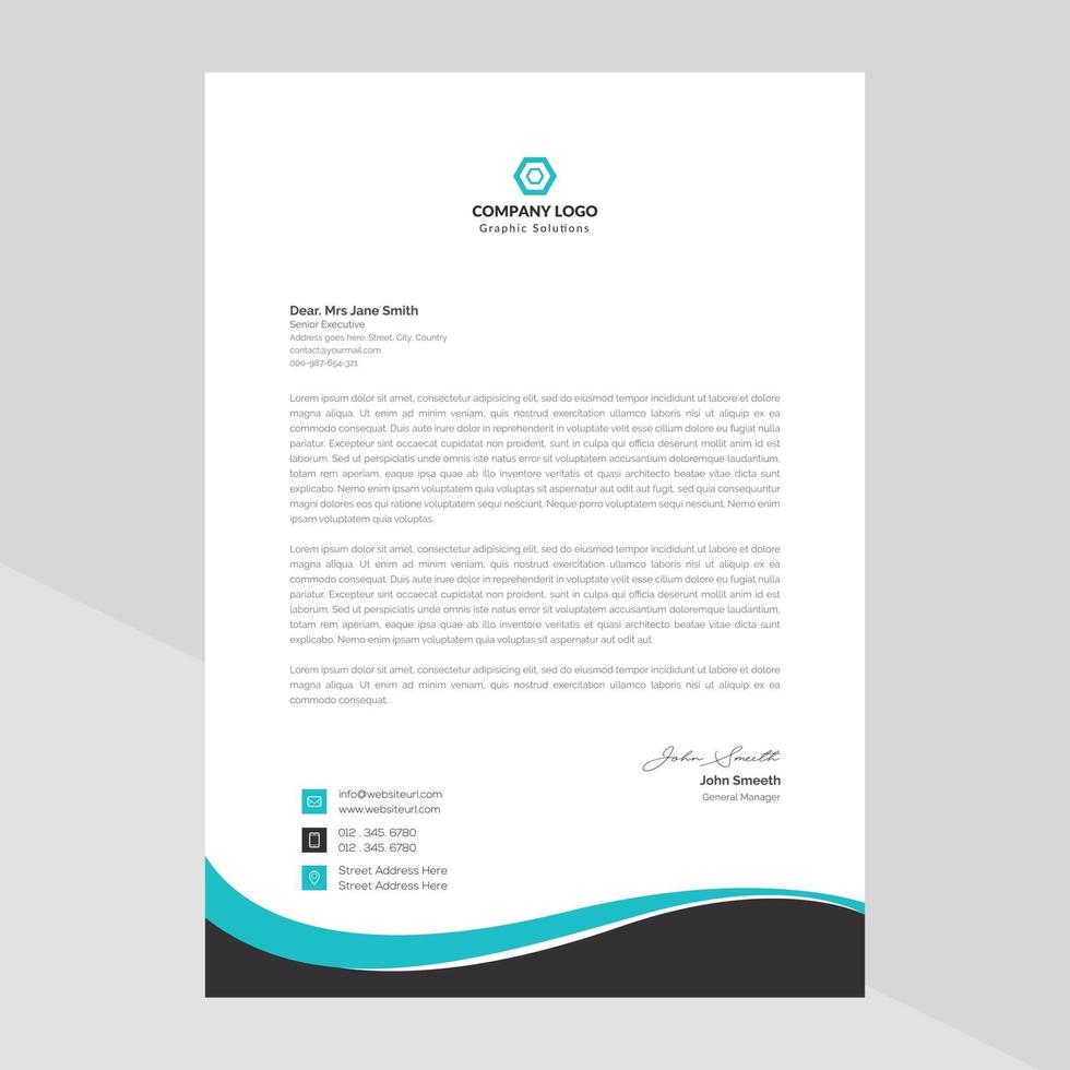 Letterhead template in flat style Free Vector