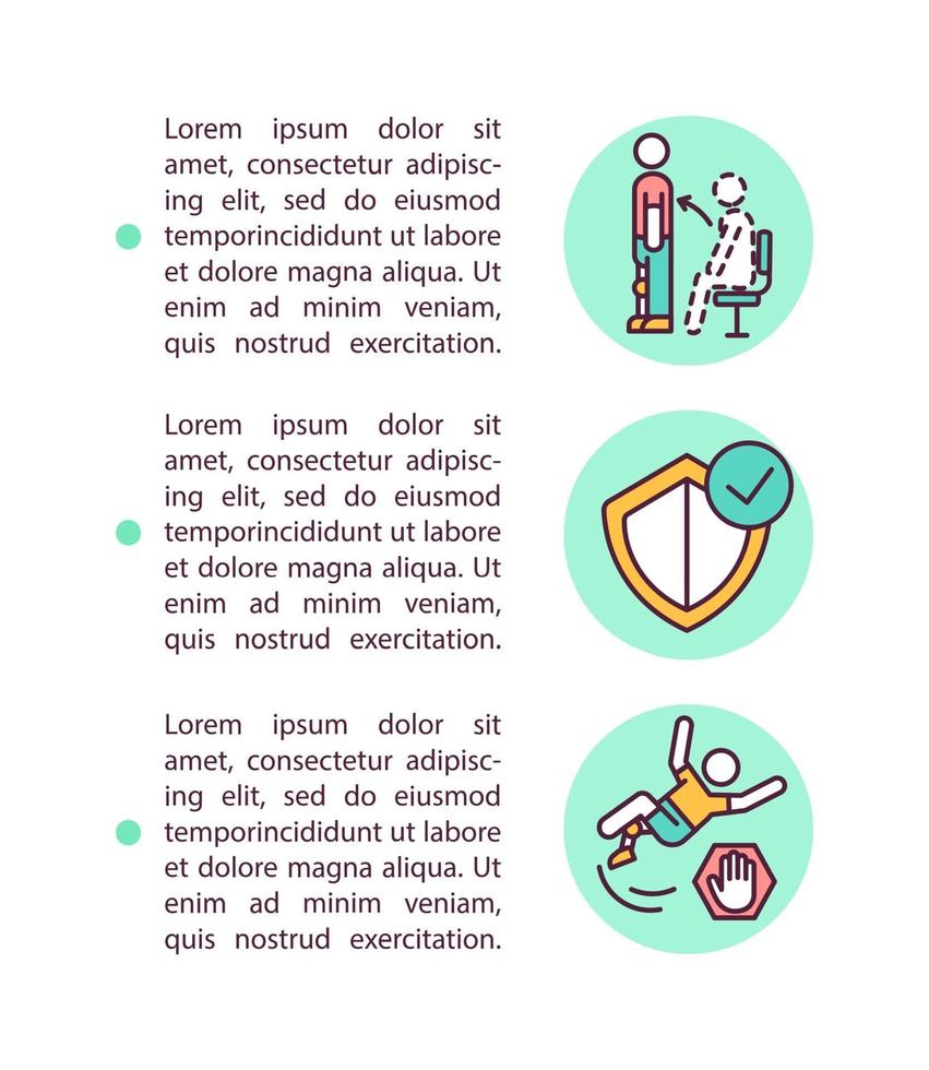 Handling emergencies safely concept line icons with text vector