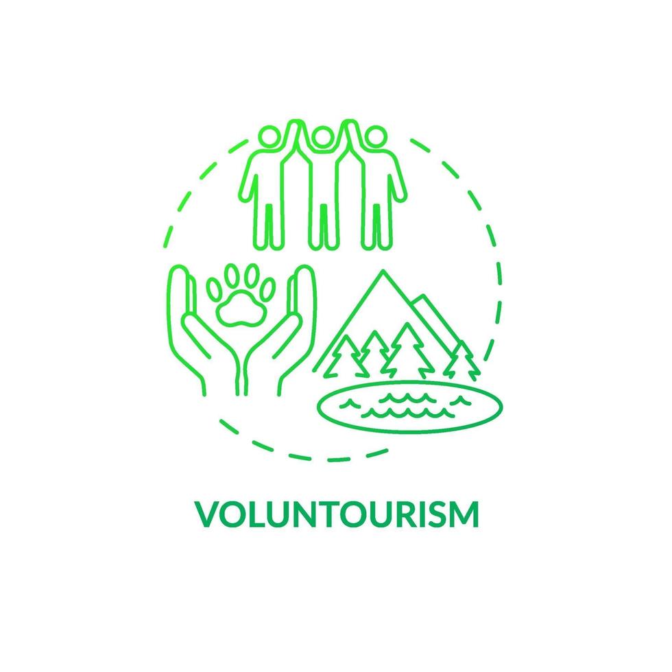 icono del concepto de volunturismo vector