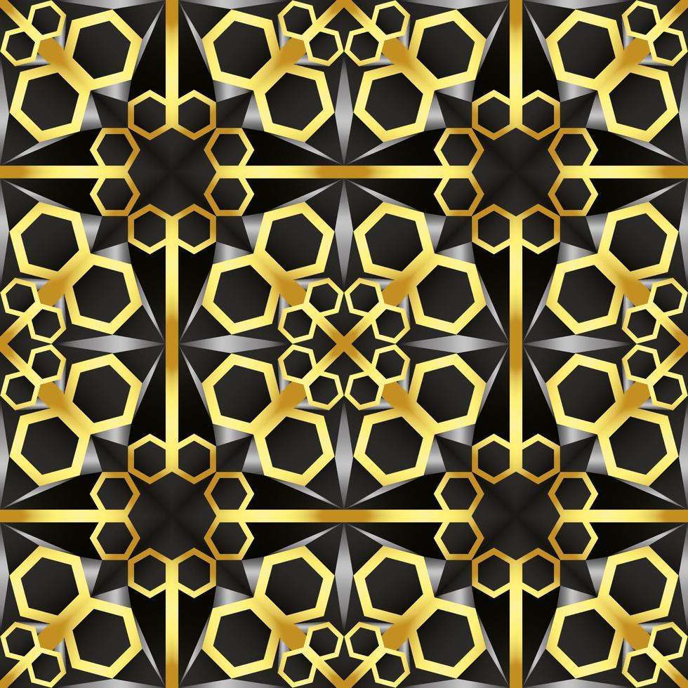 This is a vintage golden texture in an oriental style with honeycombs vector