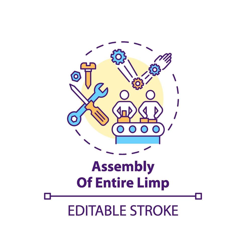 Entire limb assembly concept icon vector