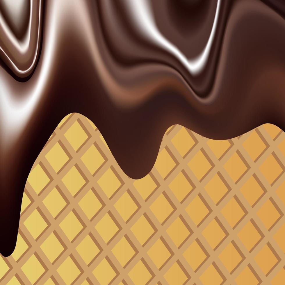 Imagen de fondo vectorial que ilustra la masa de chocolate líquido con chispas vector