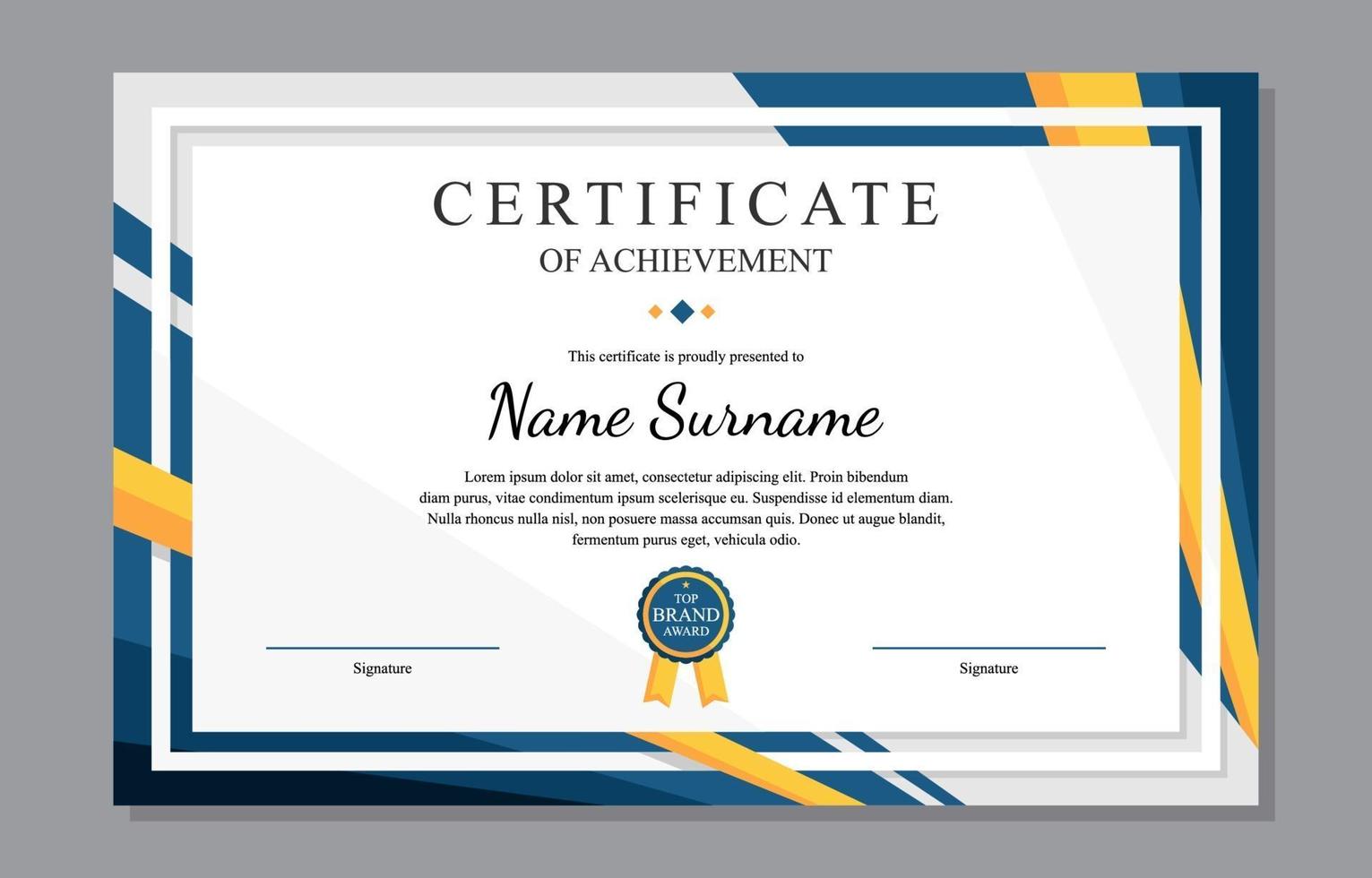 Modern Elegant Certificate Template 25 Vector Art at Vecteezy For Art Certificate Template Free