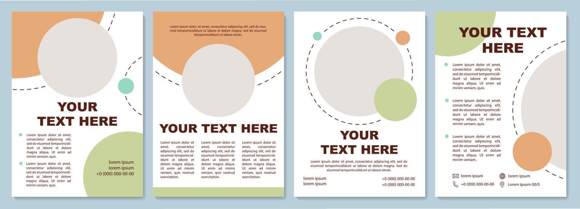 Simple colored brochure template vector
