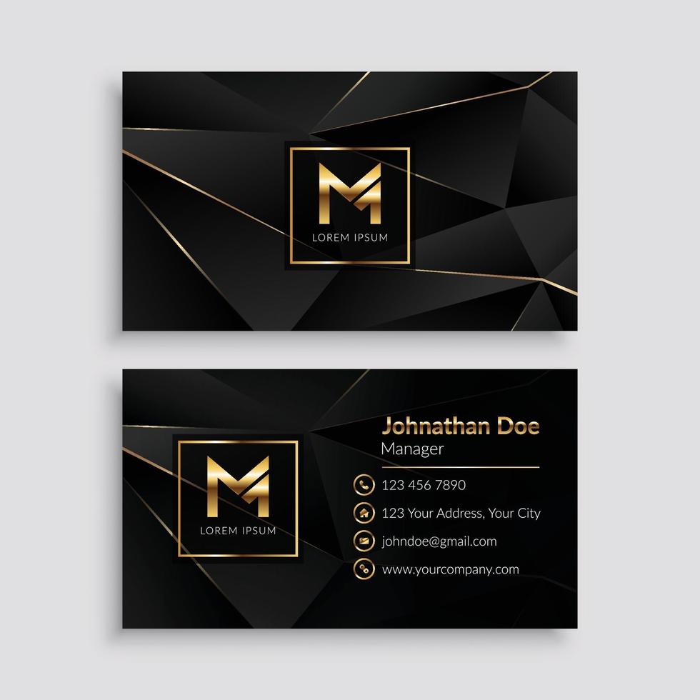 Premium Luxury Golden Business Card Template vector