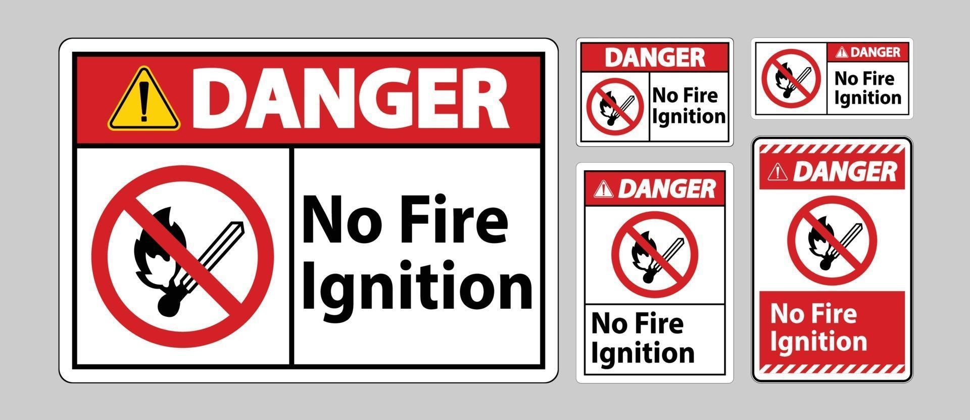 Danger No Fire Ignition Symbol Sign On White Background vector