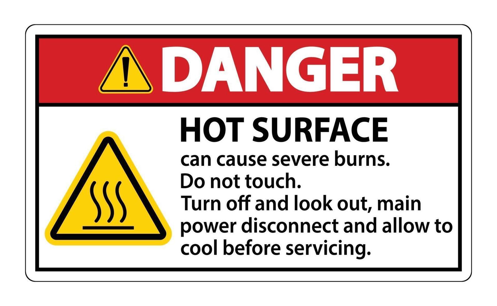 Danger Hot surface sign on white background vector
