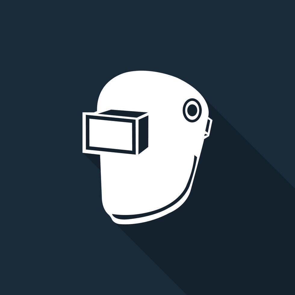 Symbol Wear Welding Helmet On black Background vector