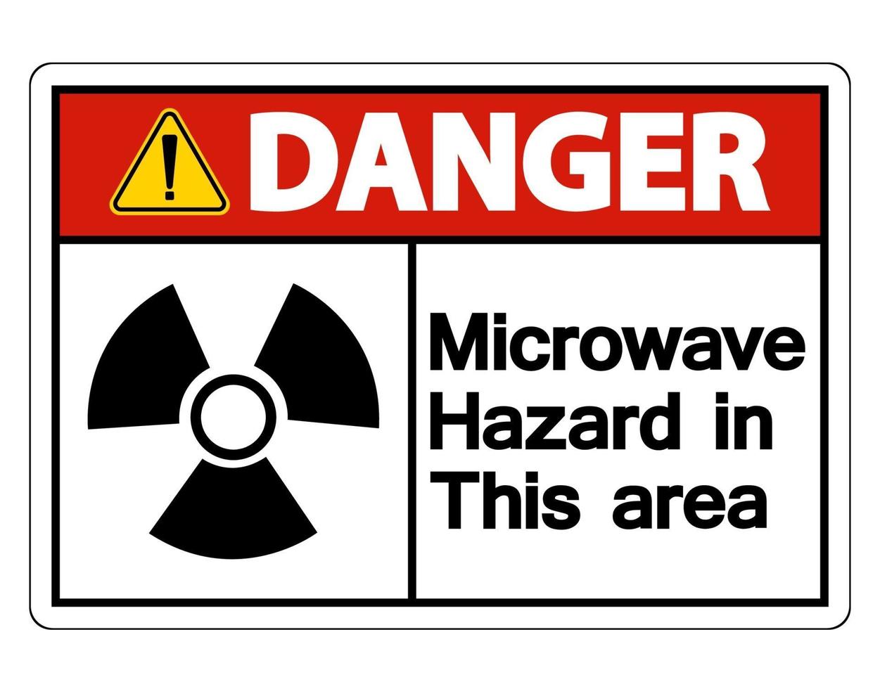 Danger Microwave Hazard Sign on white background vector