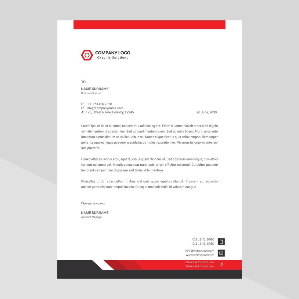 Letterhead template in flat style Free Vector