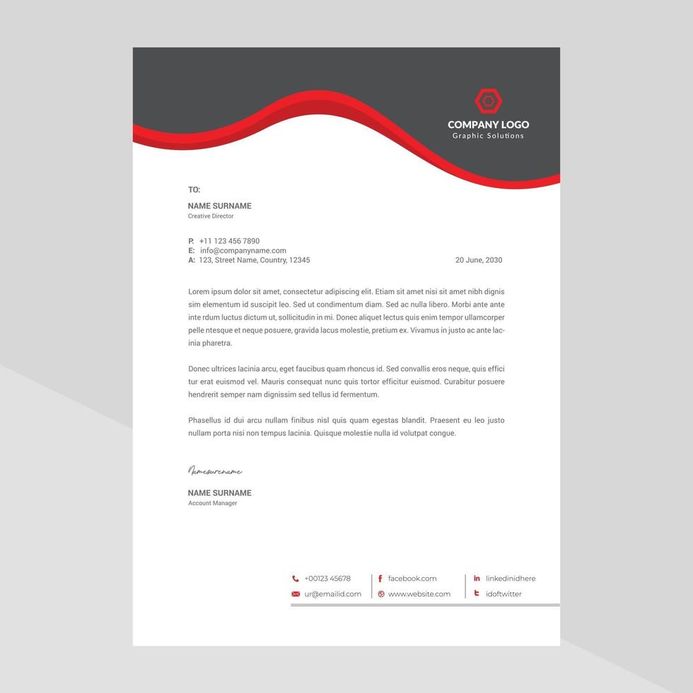 Elegant letterhead template design in minimalist style Free Vector