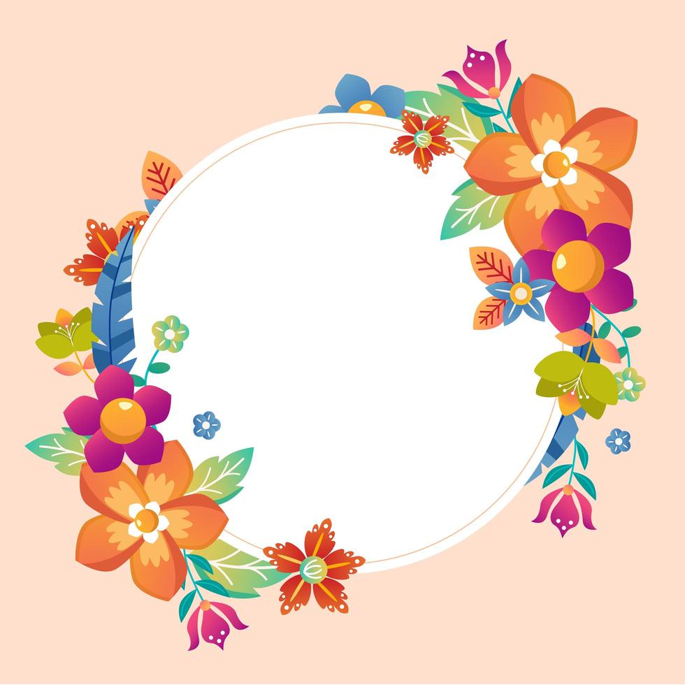 Beautiful Flower Frame Backround vector