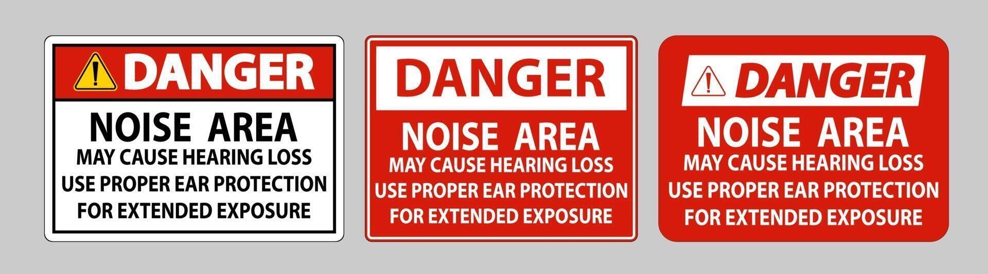 Noise Area May Cause Hearing Loss Use Proper Ear Protection For Extended Exposure vector