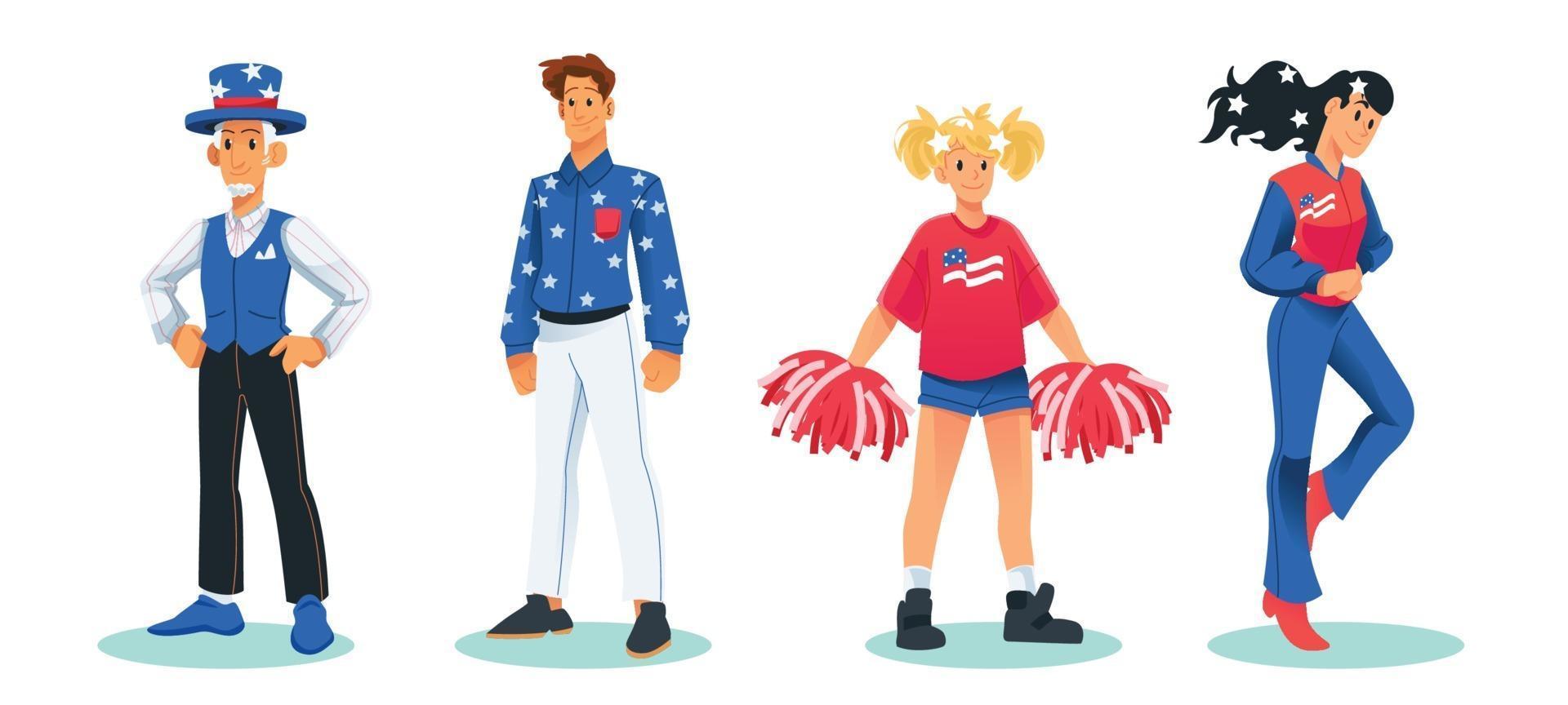 4th of July Character Collection vector
