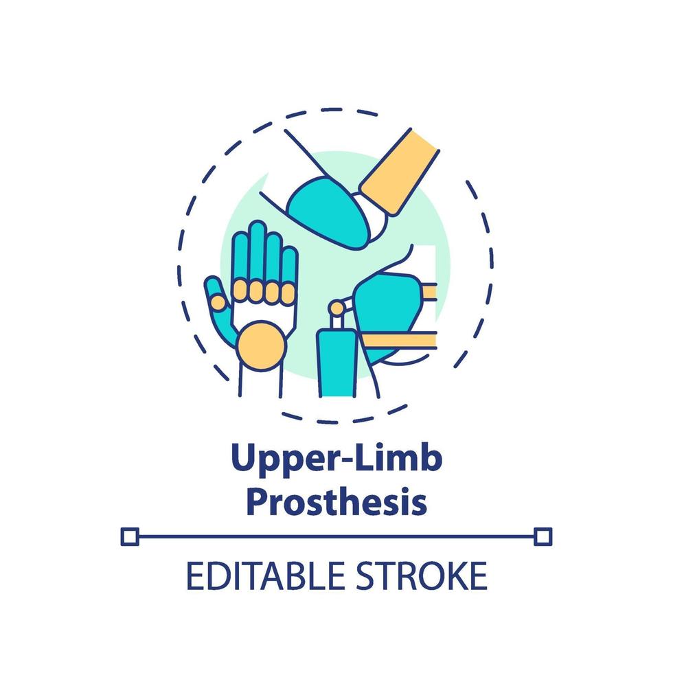 Upper-limb prosthesis concept icon vector