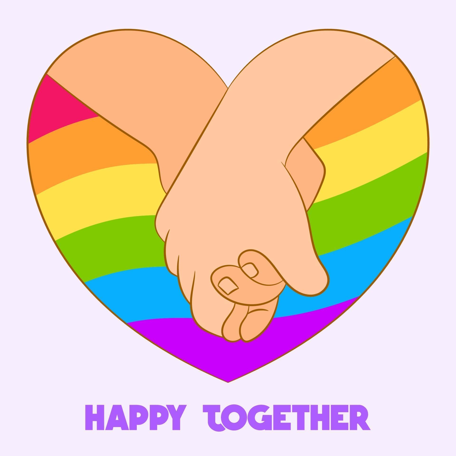 Gay Pride Clipart Transparent PNG Hd, Cartoon Hand Drawn Pride Month ...