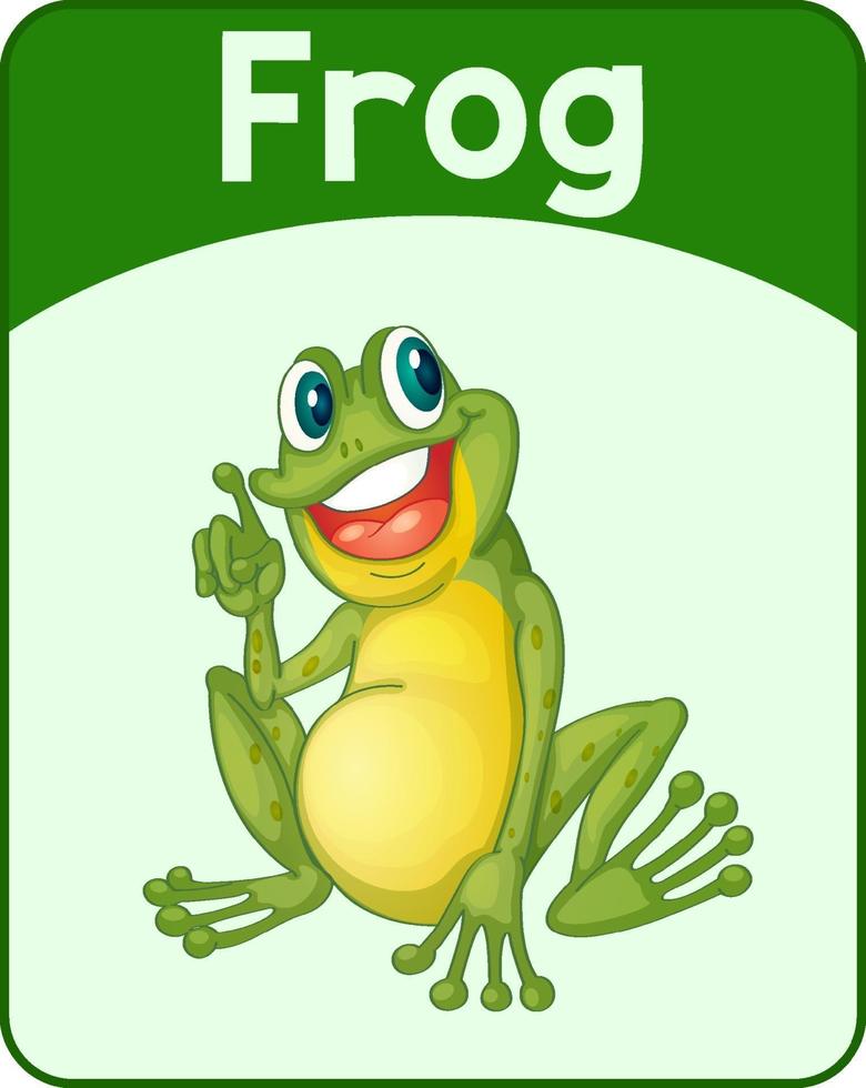 Educational English word card of Frog vector