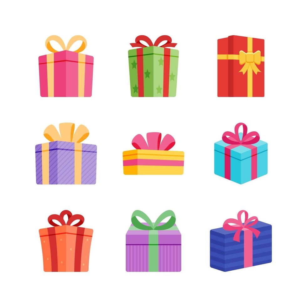 colección de elementos de caja de regalo vector