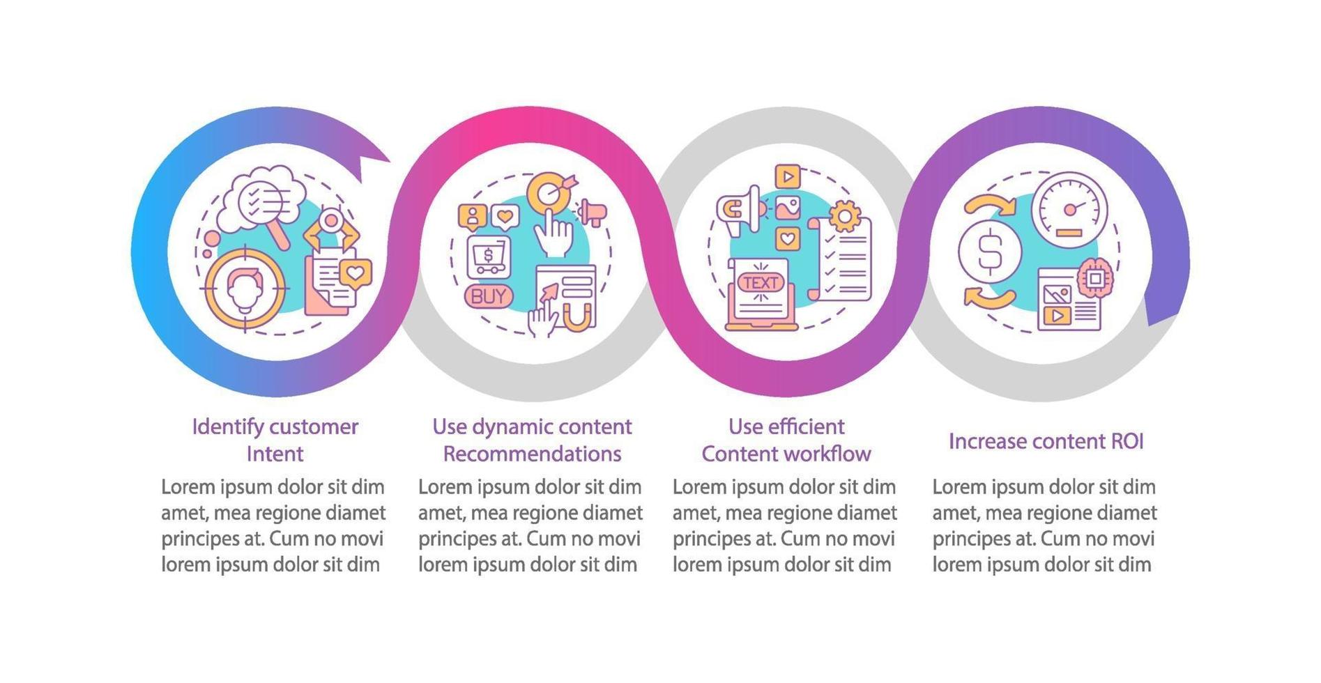 Smart content creation tips vector infographic template
