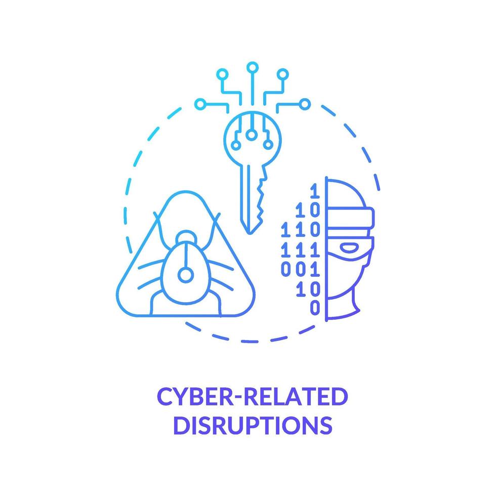 icono de concepto de interrupciones relacionadas con el cibernético vector