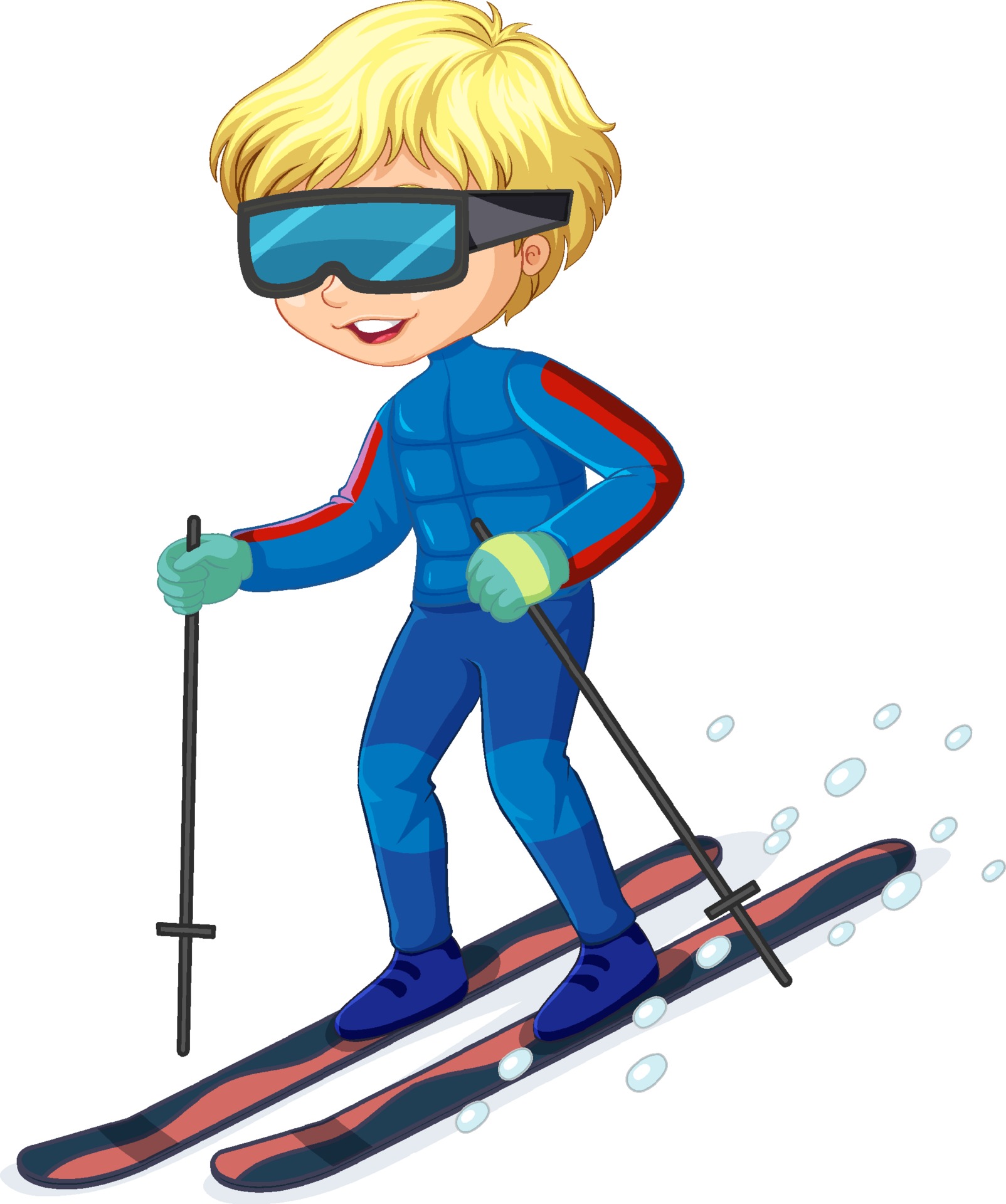 Cartoon character of a boy riding ski on white background 2353978 Vector  Art at Vecteezy