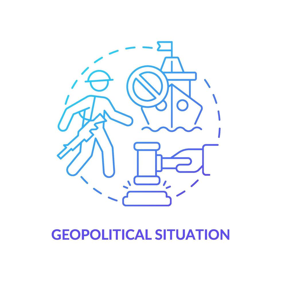 icono de concepto de situación geopolítica vector