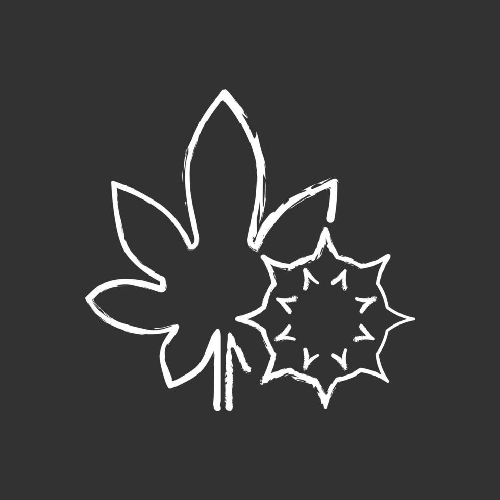 Castor bean chalk white icon on black background vector