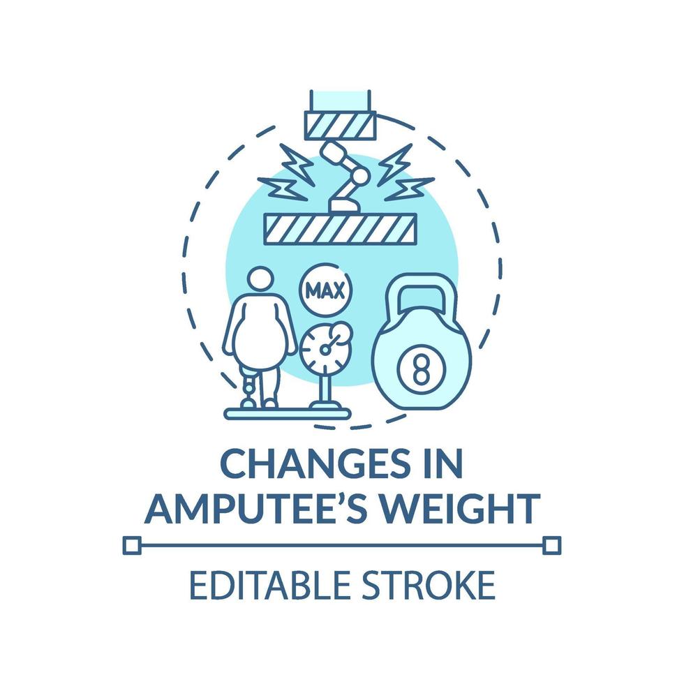 Changes in amputee weight concept icon vector