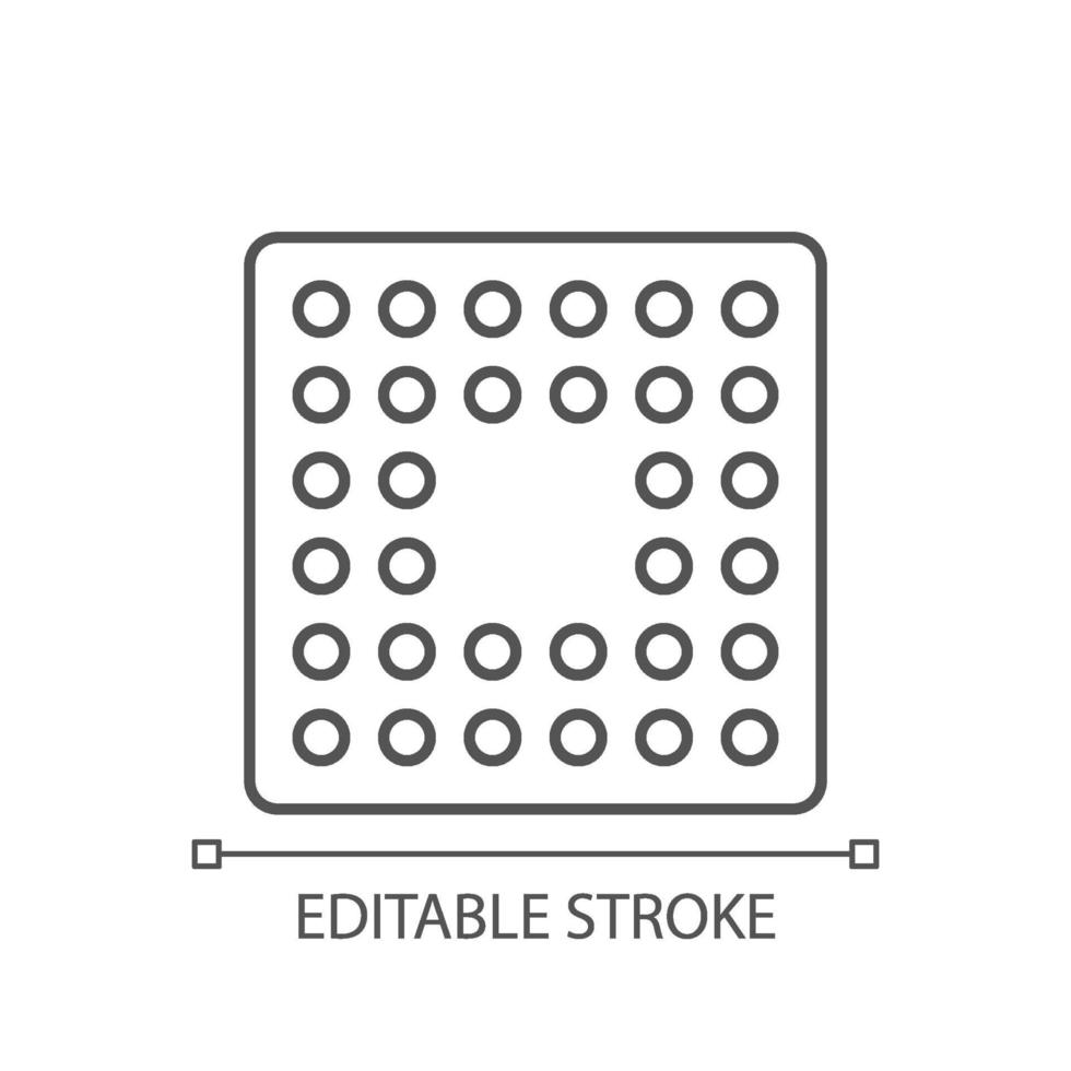 Cpu socket linear icon vector