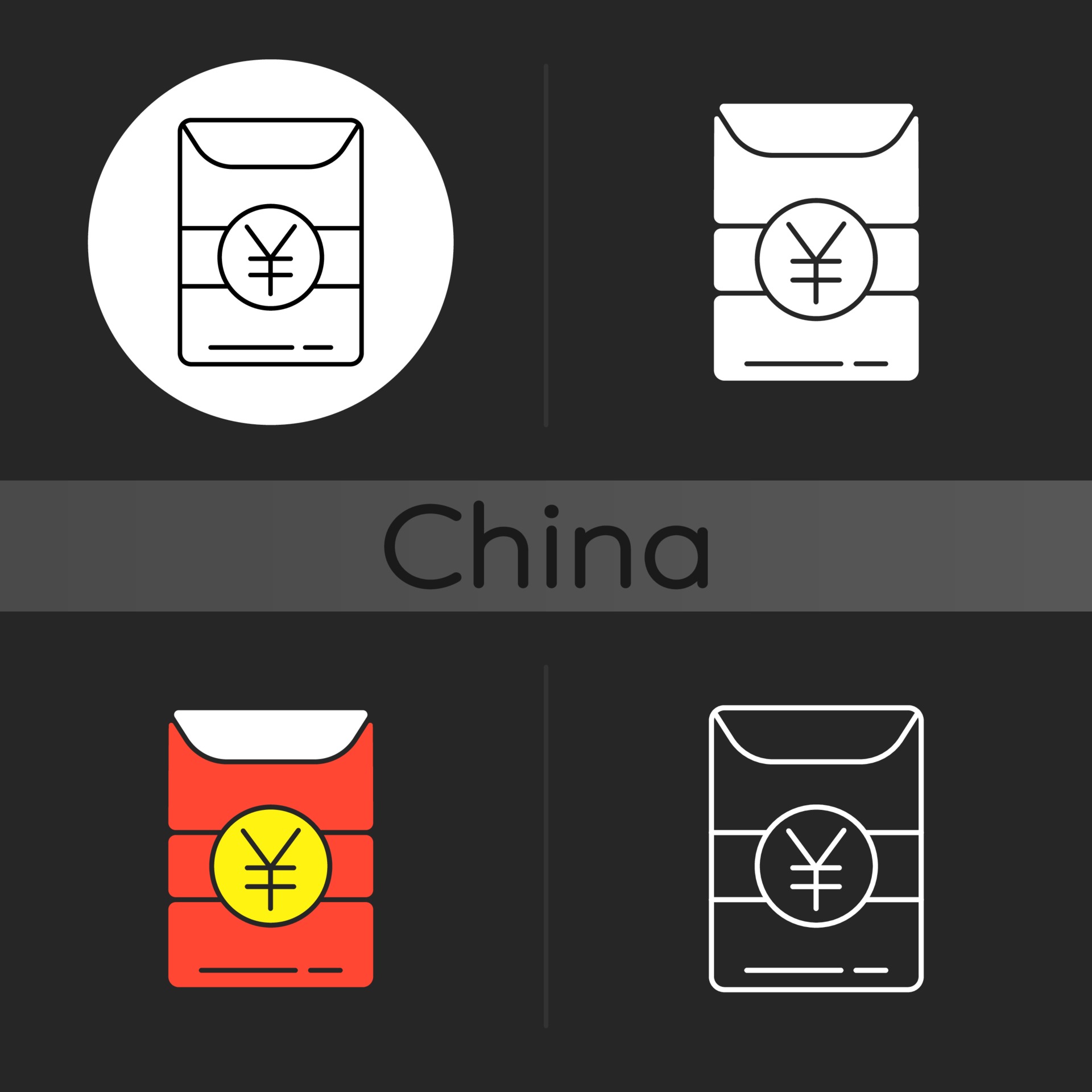 Hong Bao Dark Theme Icon Vector Art At Vecteezy