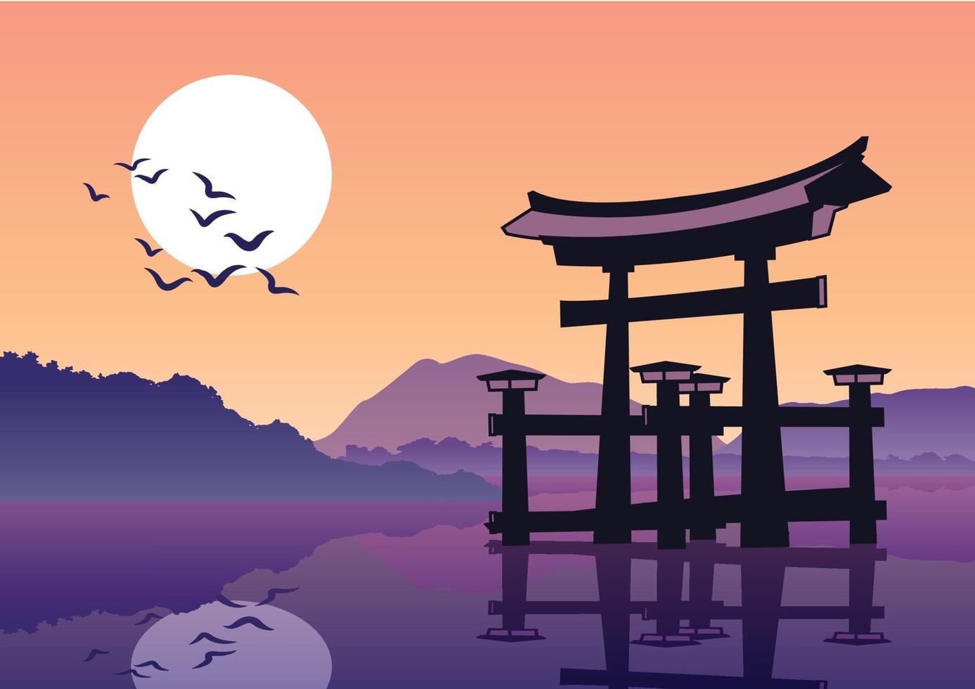 The Torii famous landmark of Japan vector