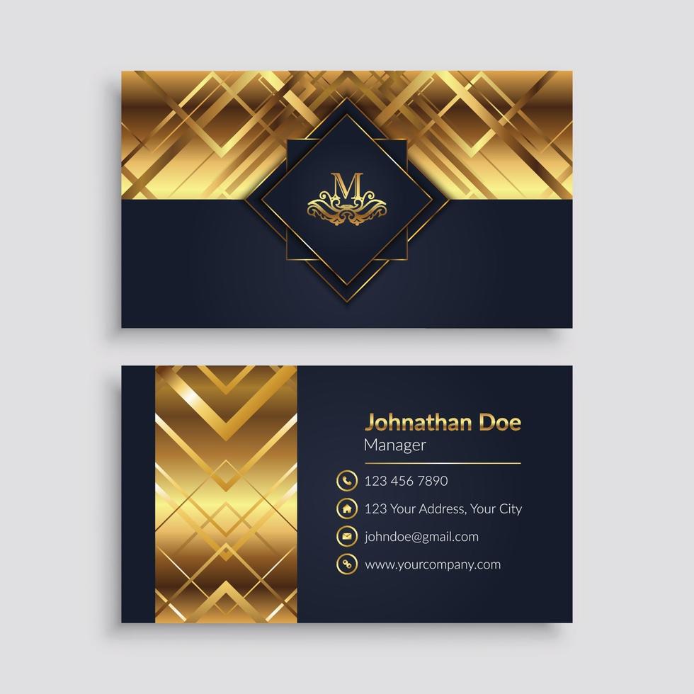 Luxury Golden Geometric Business Card Template vector