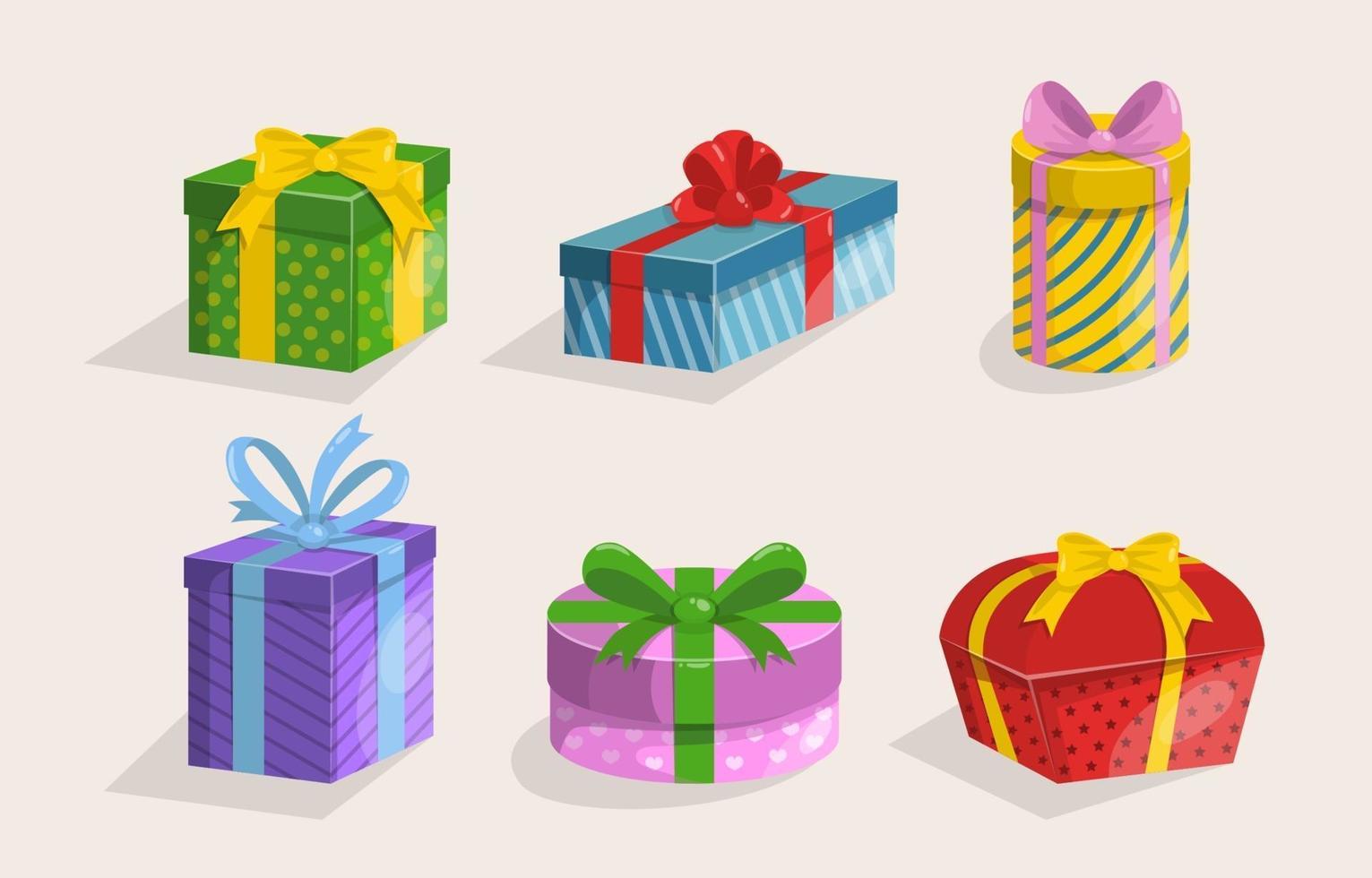 colección de elementos de caja de regalo vector