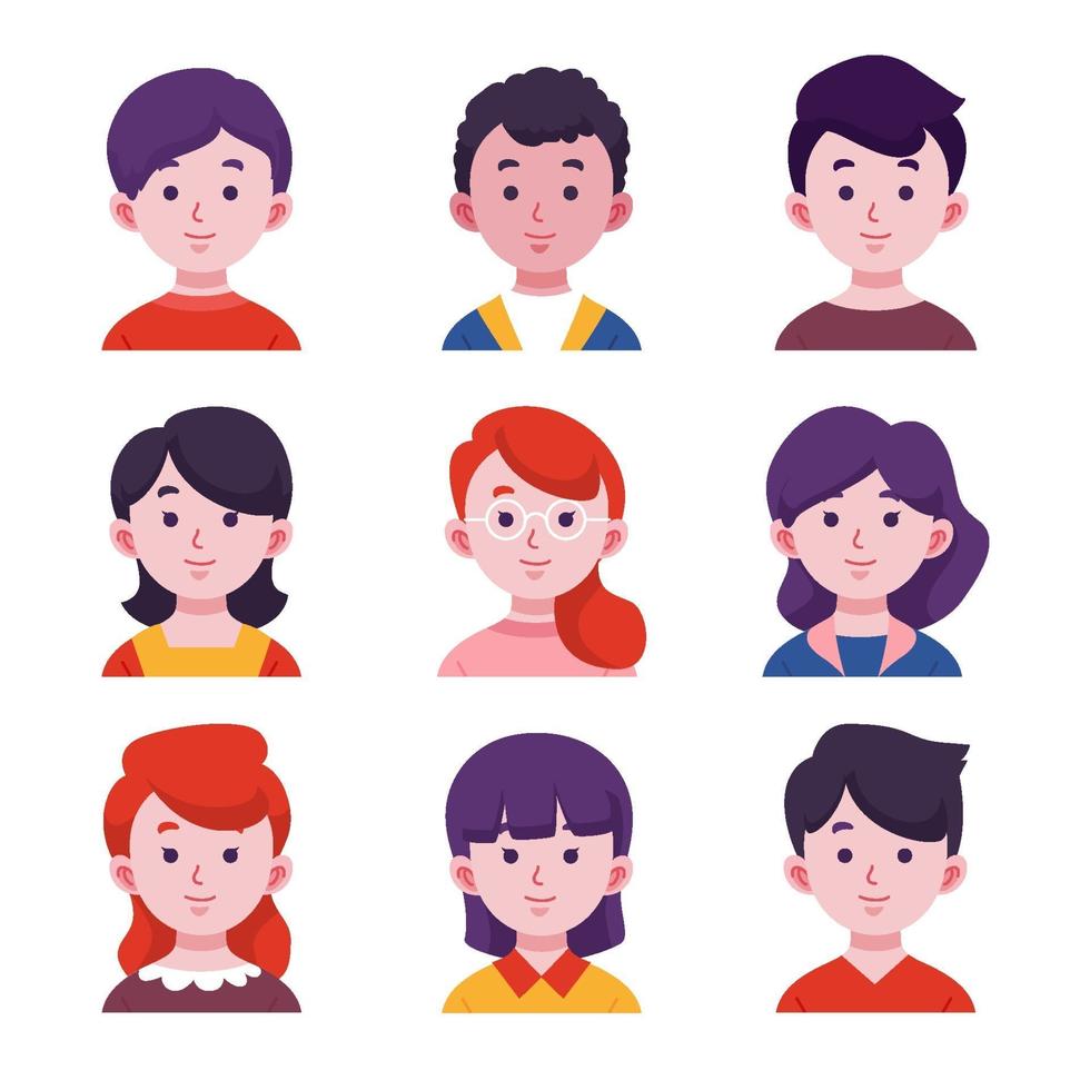 conjunto de avatar de personas vector