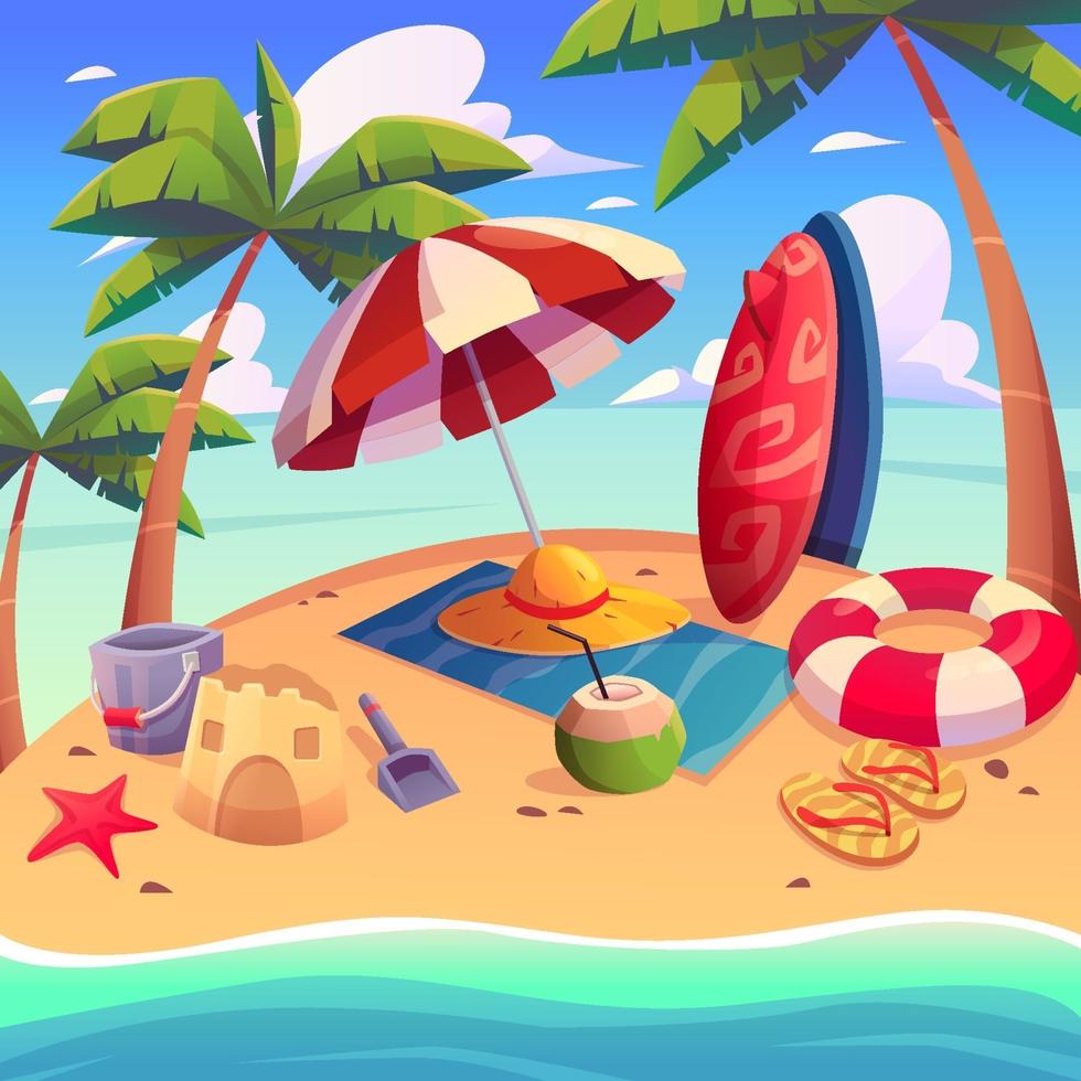 hermoso fondo de playa de verano vector