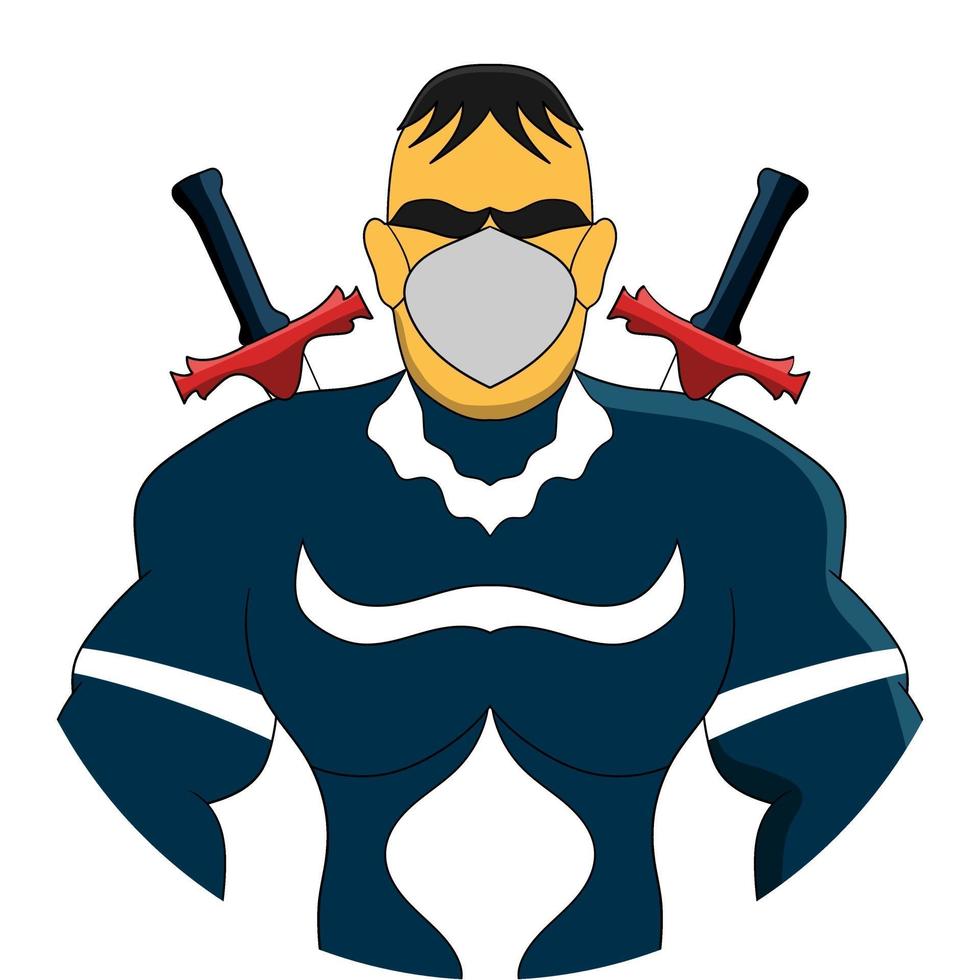 blue mask superhero vector