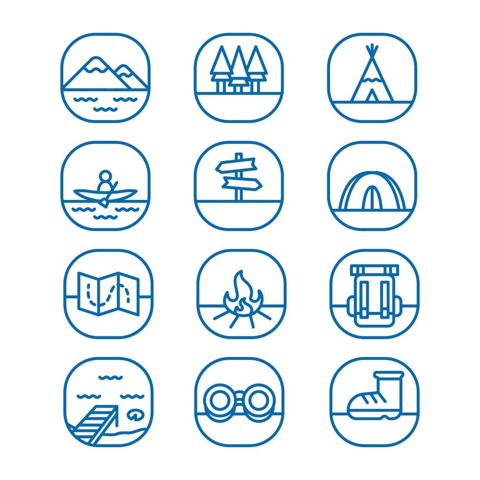 colección de iconos de picnic vector