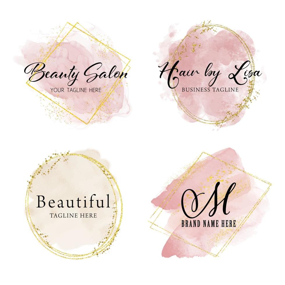 feminine business badges vector