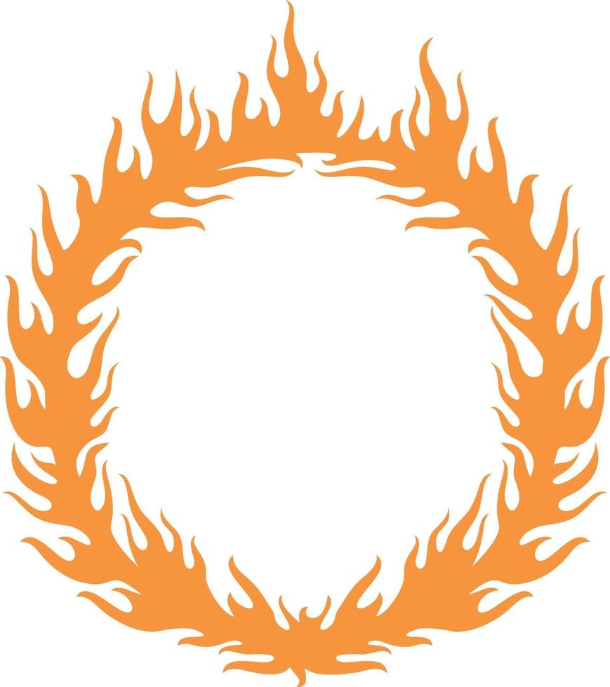 Fiery ring burning vector