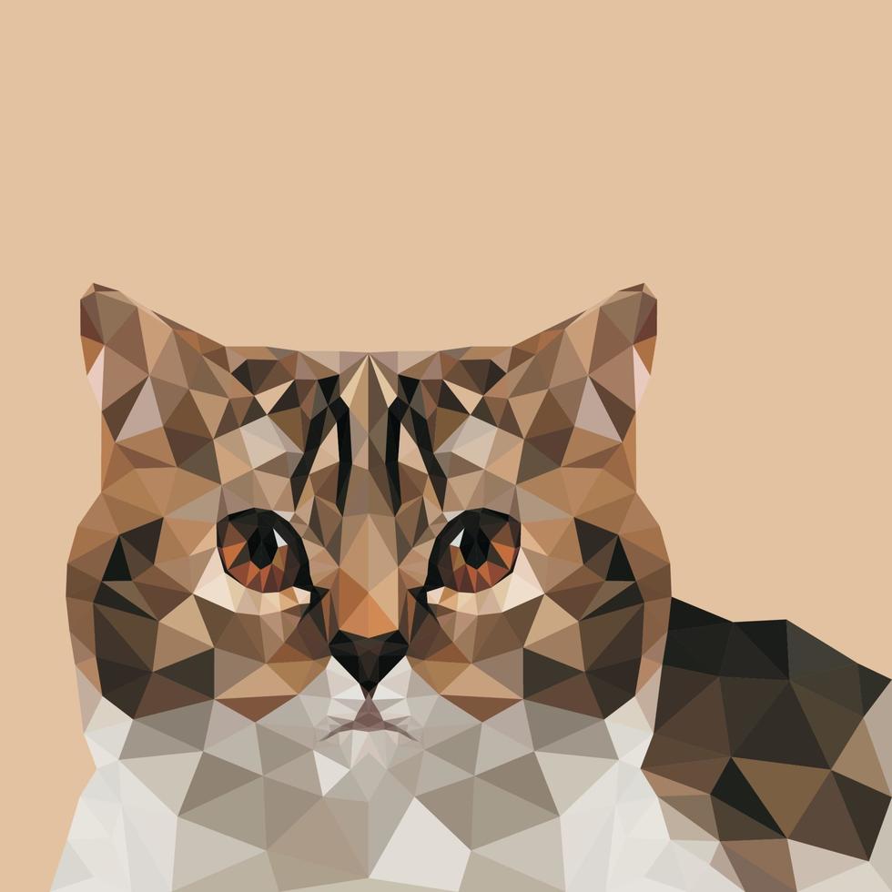 Cat Low Poly vector design template