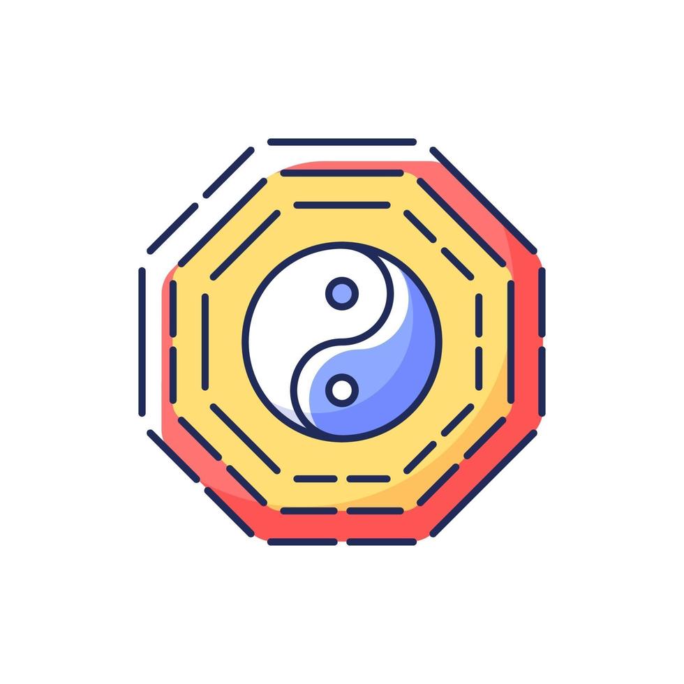 Bagua RGB color icon vector