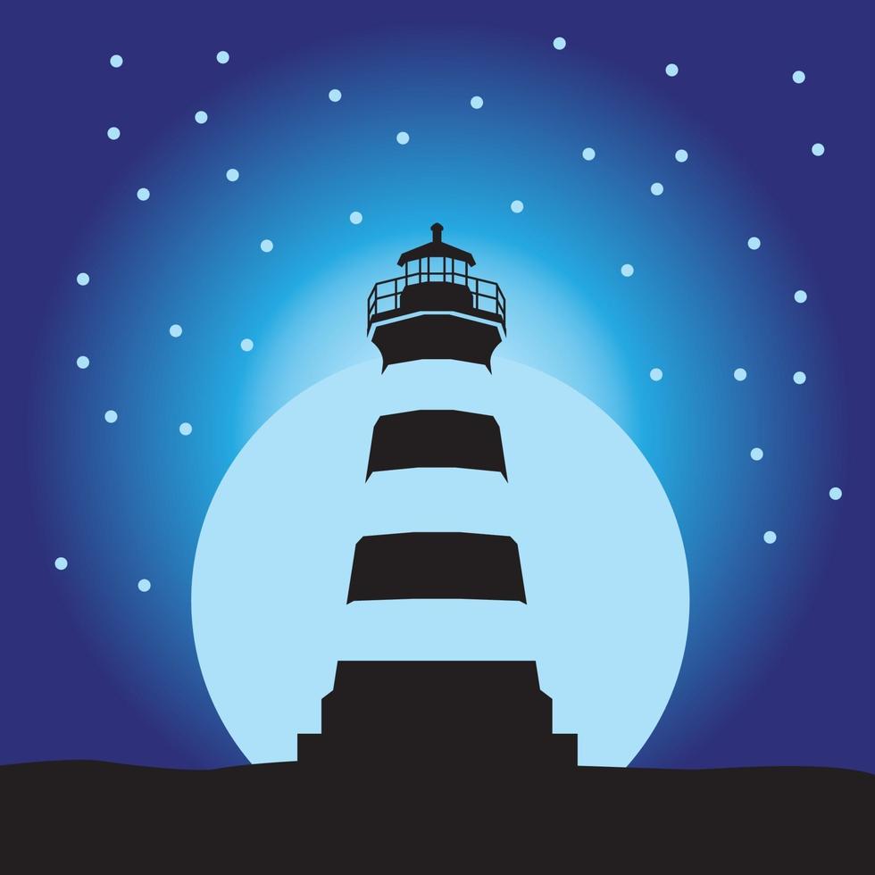 lighthouse sunset Background vector design template