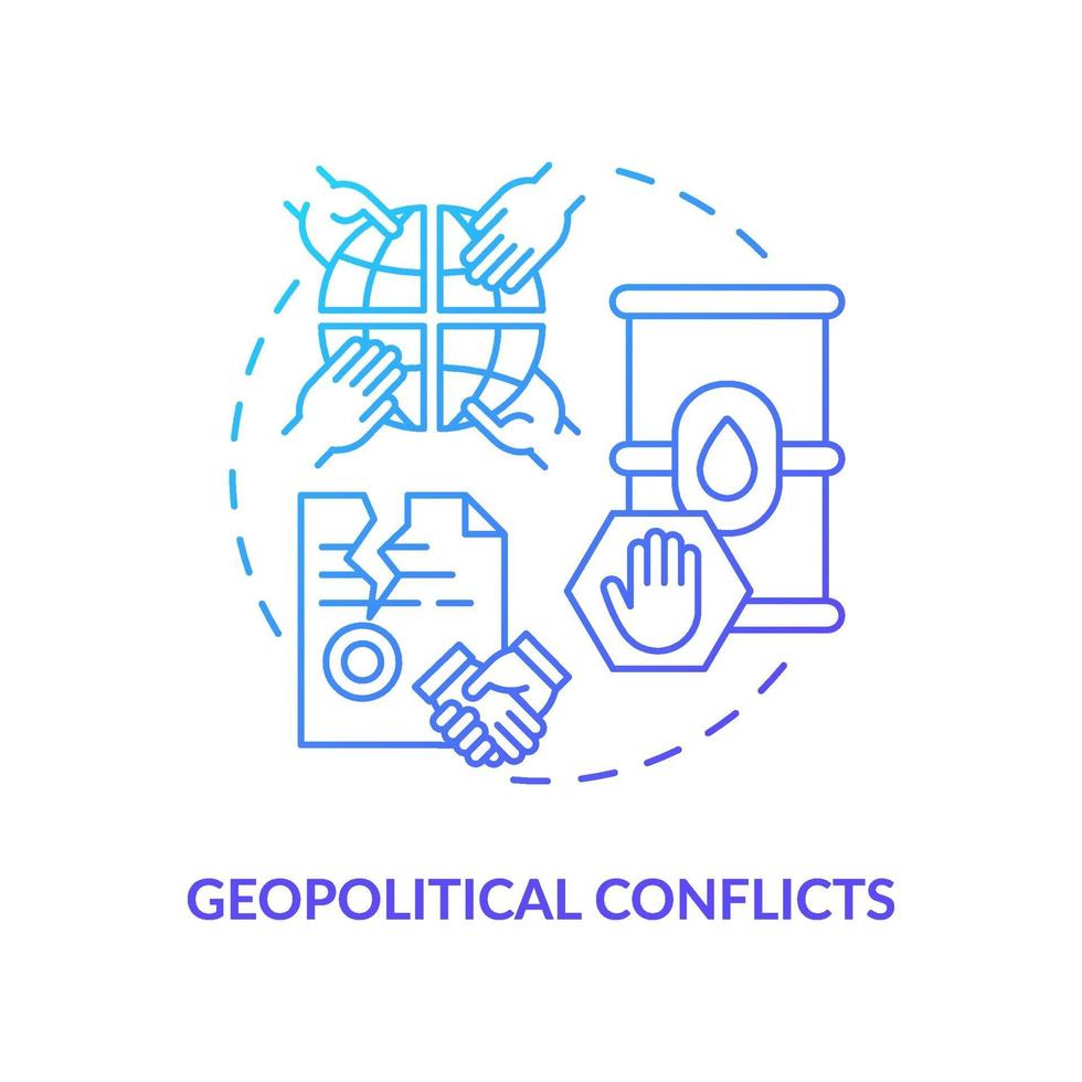 icono de concepto de conflictos geopolíticos vector