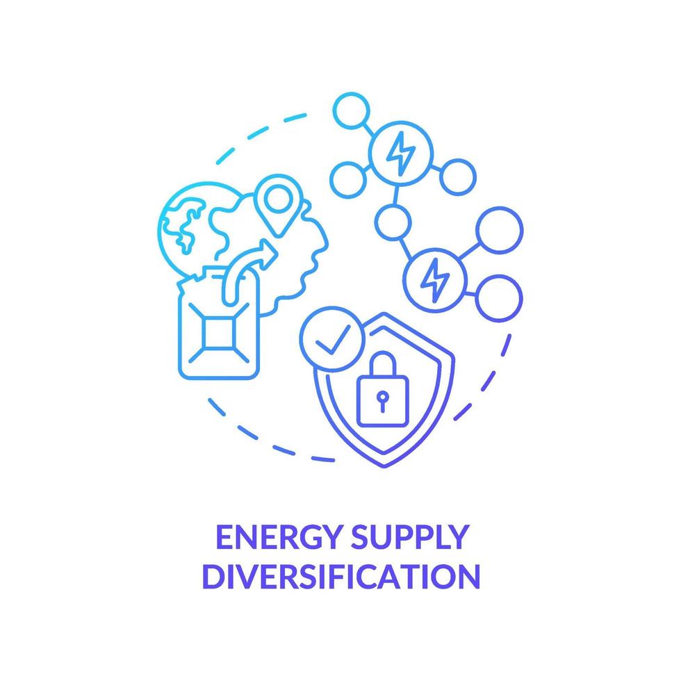Energy supply diversification concept icon vector
