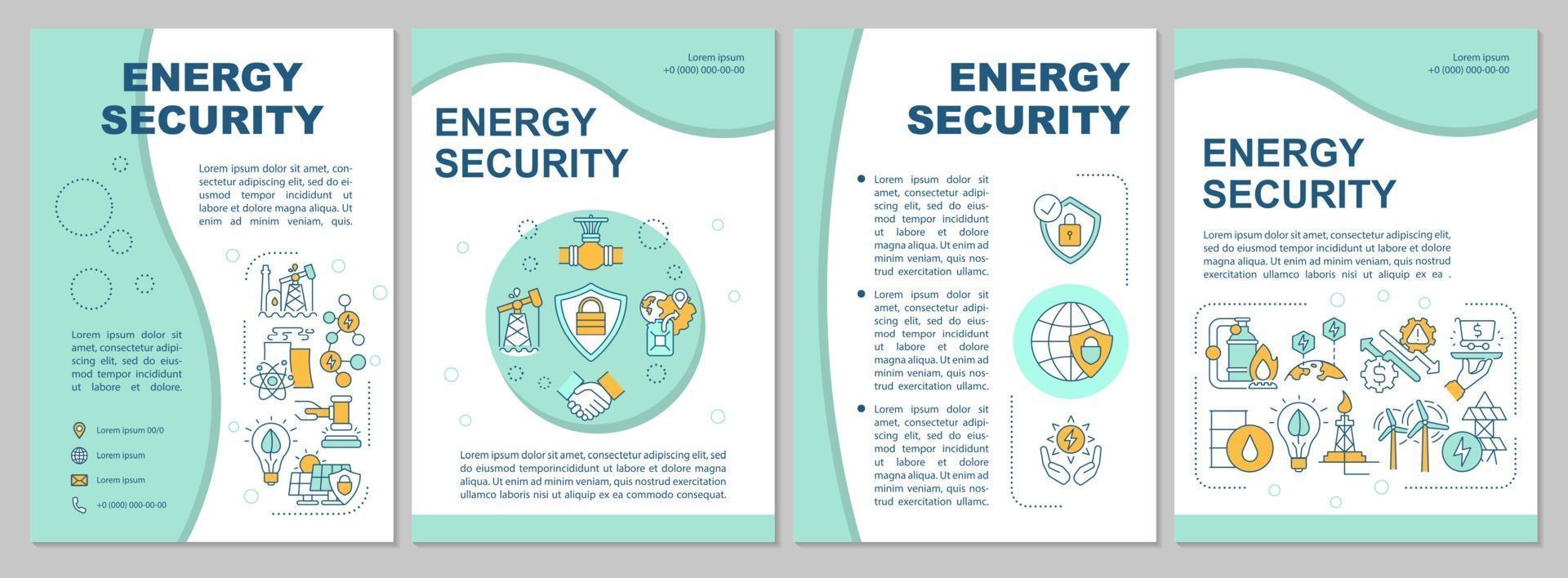 plantilla de folleto de seguridad energética vector