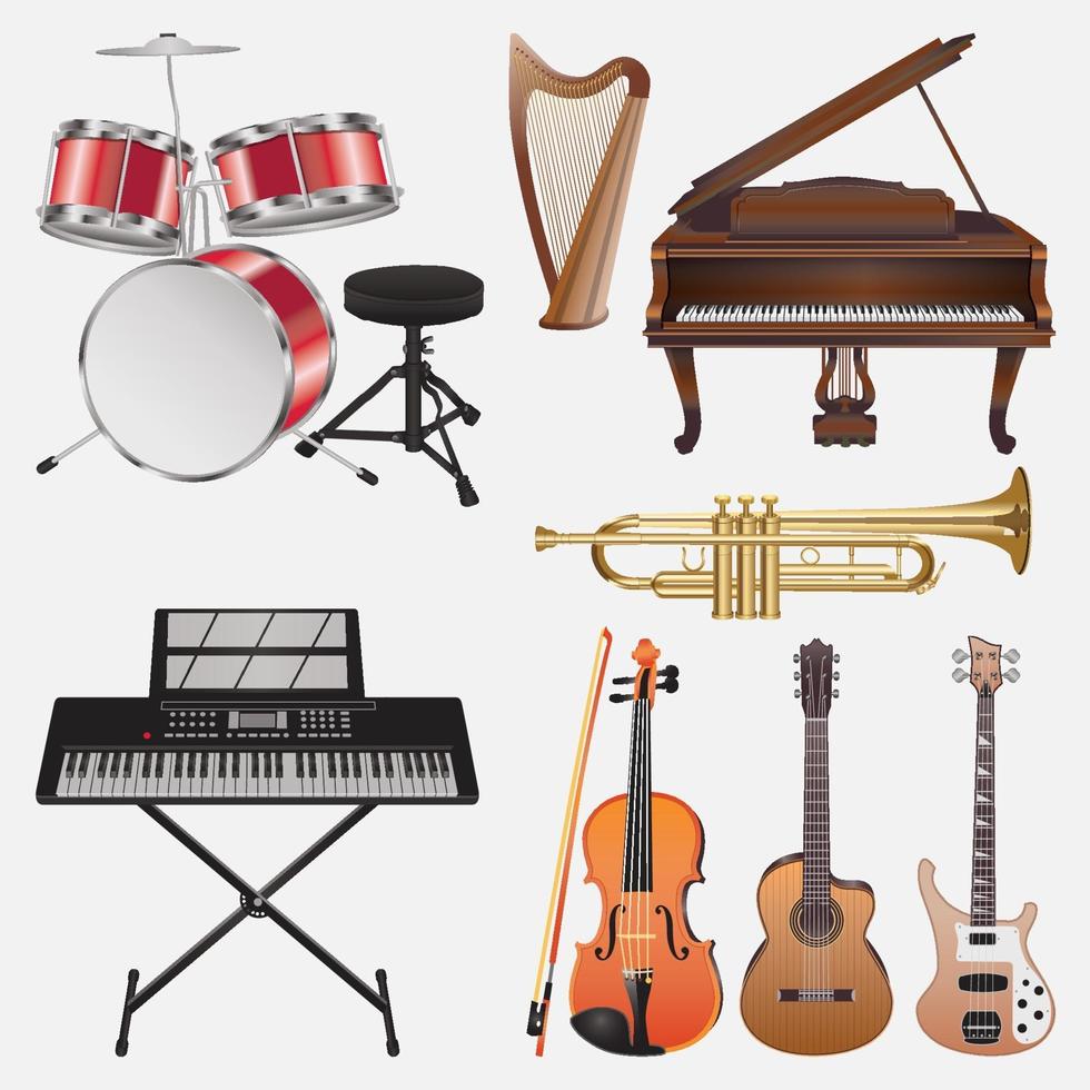 musical instruments vector design template