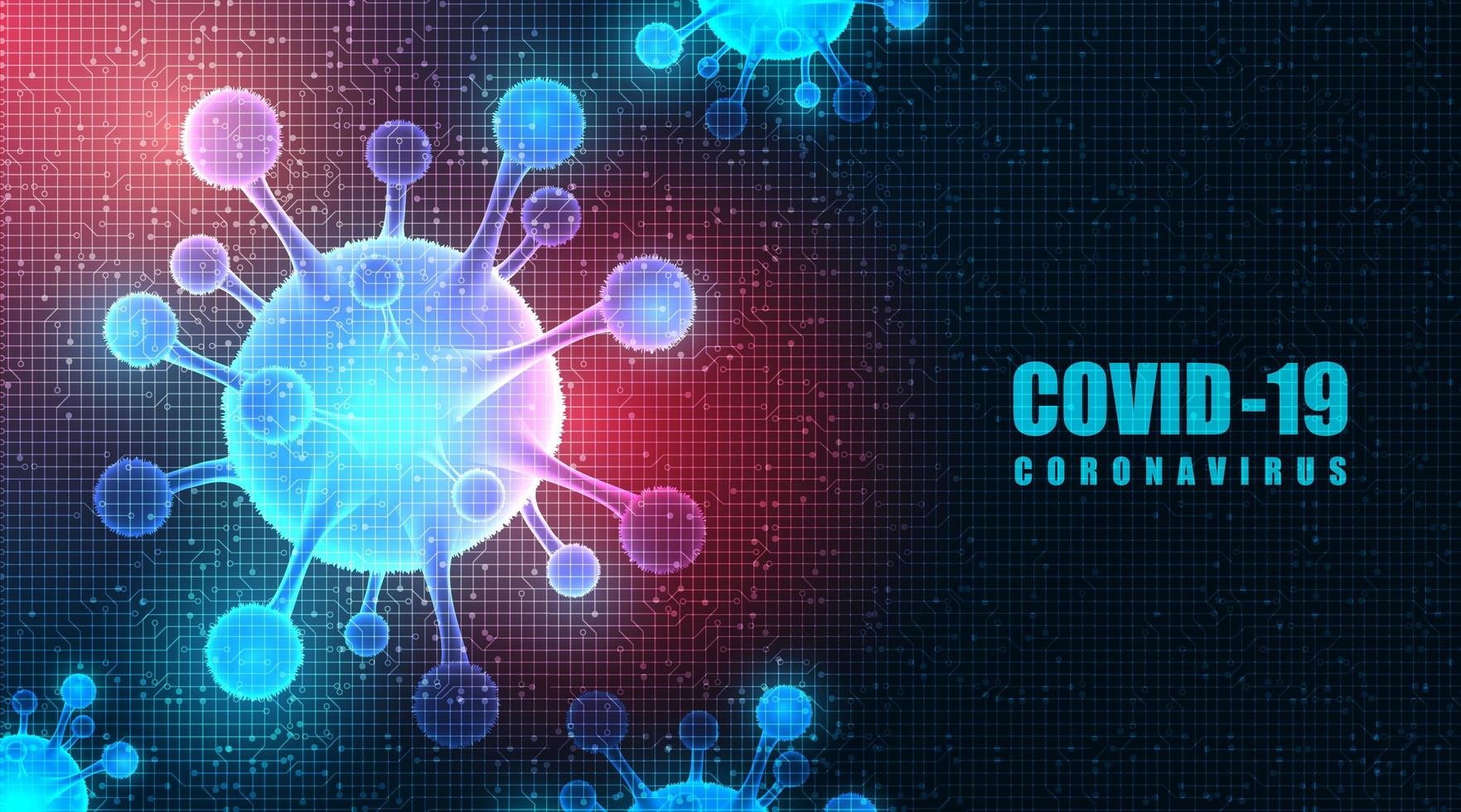 Vector Hologram Coronavirus 2019 nCoV background