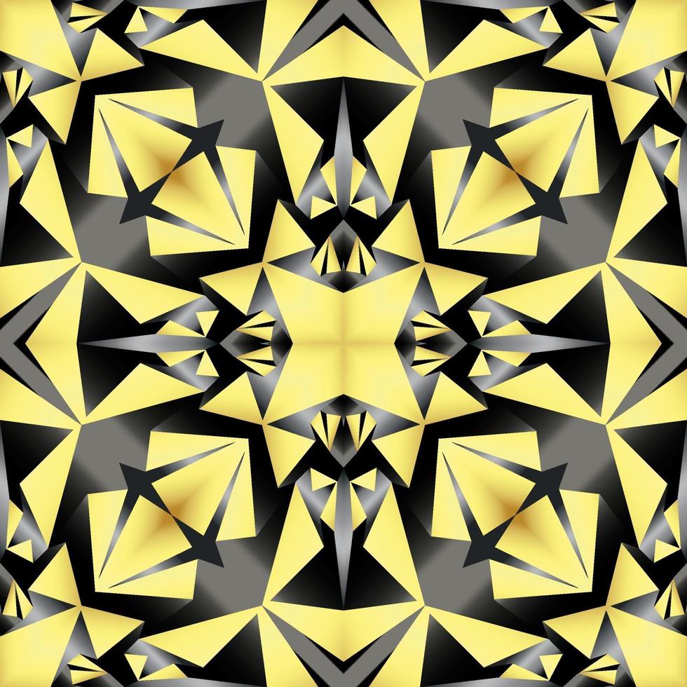 This is a vintage golden kaleidoscope texture in an oriental style vector